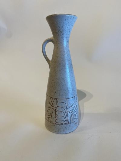 Israeli Mid Century Lapid Sgraffito Glazed Ceramic Pitcher