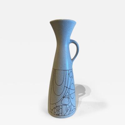 Israeli Mid Century Lapid Sgraffito Glazed Ceramic Pitcher