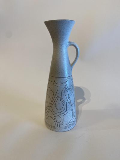 Israeli Mid Century Lapid Sgraffito Glazed Ceramic Pitcher
