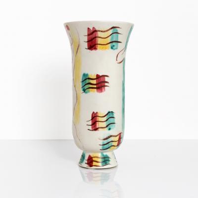 Issac Grunewald ISSAC GRUNEWALD HAND PAINTED CERAMIC VASE FOR RORSTRAND SIGNED AND DATED 43