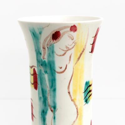 Issac Grunewald ISSAC GRUNEWALD HAND PAINTED CERAMIC VASE FOR RORSTRAND SIGNED AND DATED 43