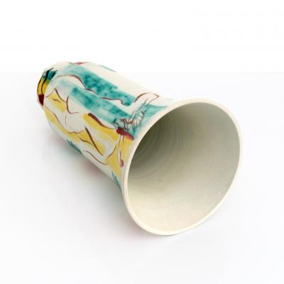 Issac Grunewald ISSAC GRUNEWALD HAND PAINTED CERAMIC VASE FOR RORSTRAND SIGNED AND DATED 43