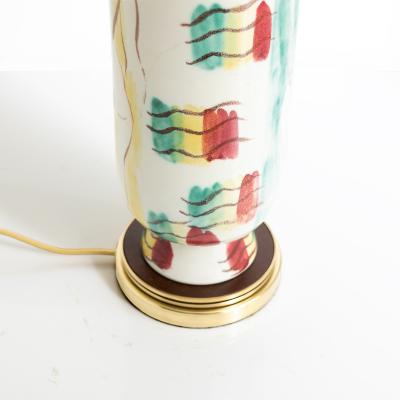 Issac Grunwald ISAAC GR NEWALD HAND PAINTED CERAMIC LAMP FOR RORSTRAND 1940S