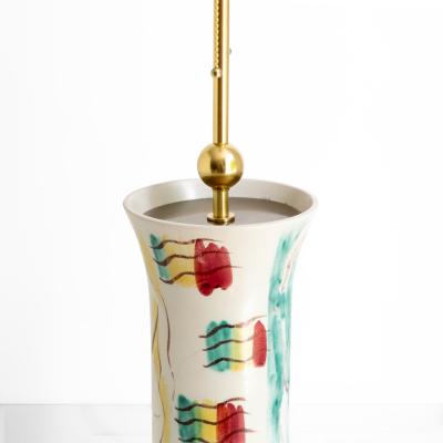 Issac Grunwald ISAAC GR NEWALD HAND PAINTED CERAMIC LAMP FOR RORSTRAND 1940S