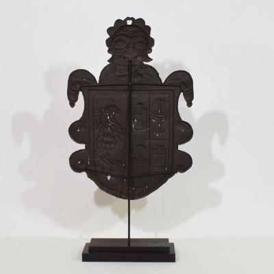 Italian 16th 17th Century Folk Art Forged Iron Coat of Arms