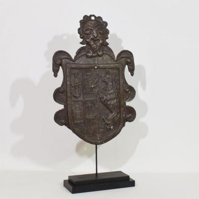 Italian 16th 17th Century Folk Art Forged Iron Coat of Arms