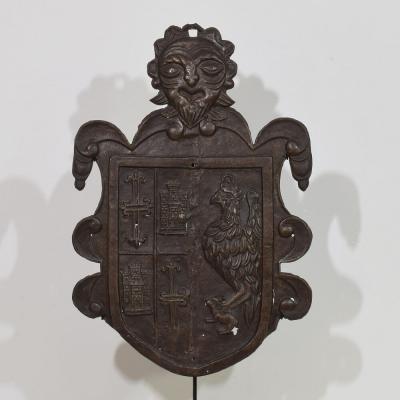 Italian 16th 17th Century Folk Art Forged Iron Coat of Arms