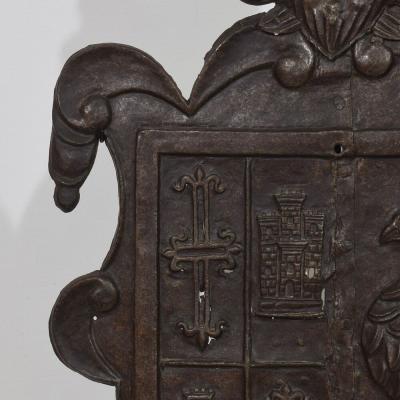 Italian 16th 17th Century Folk Art Forged Iron Coat of Arms