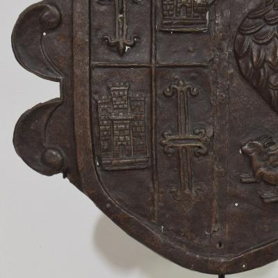 Italian 16th 17th Century Folk Art Forged Iron Coat of Arms