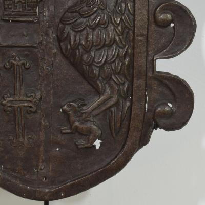 Italian 16th 17th Century Folk Art Forged Iron Coat of Arms