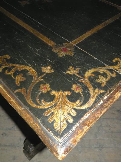 Italian 17th Century Baroque Painted Walnut Center Table