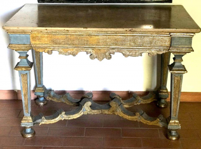 Italian 17th Century Painted and Parcel Gilt Console Table