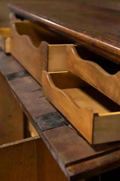 Italian 17th Century Walnut Buffet with Drop Front Hidden Drawers and Two Doors