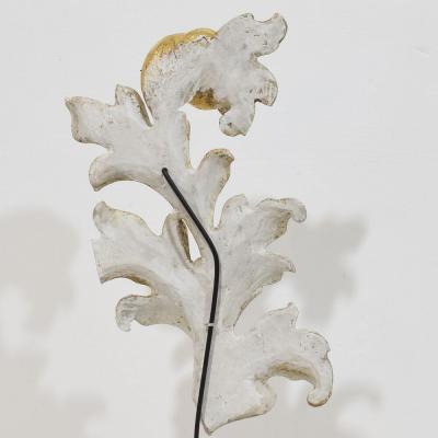Italian 18 19th Century Hand Carved Giltwood Acanthus Leaf Curl Ornament 