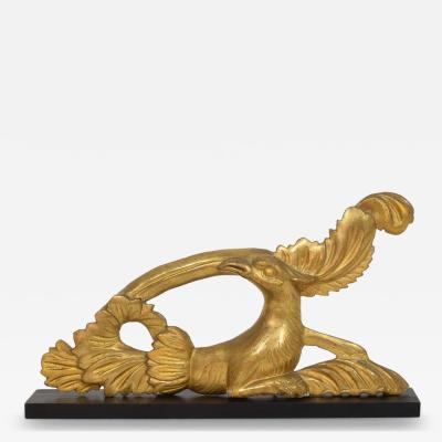 Italian 18th 19th Century Carved Giltwood Neo Classical Style bird Ornament