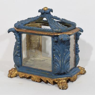 Italian 18th Century Baroque Carved Wooden Reliquary Shrine
