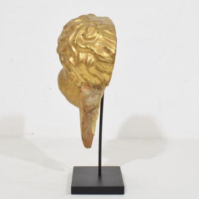 Italian 18th Century Carved Giltwood Baroque Angel Head