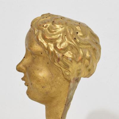 Italian 18th Century Carved Giltwood Baroque Angel Head