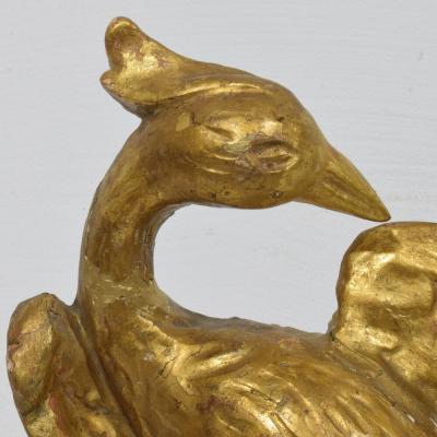 Italian 18th Century Carved Giltwood Neo Classical Style bird Ornament