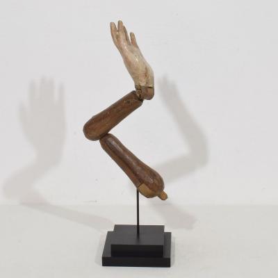 Italian 18th Century Carved Wooden Baroque Arm Of A Saint Figure