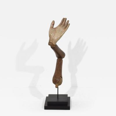 Italian 18th Century Carved Wooden Baroque Arm Of A Saint Figure