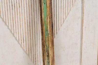 Italian 18th Century Green and Cream Painted Wooden Rectangular Frame