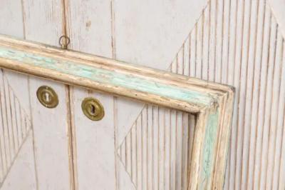 Italian 18th Century Green and Cream Painted Wooden Rectangular Frame