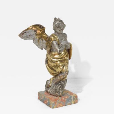 Italian 18th Century Hand Carved Baroque Winged Angel