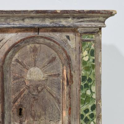 Italian 18th Century Neoclassical Silvered And Painted Wooden Tabernacle