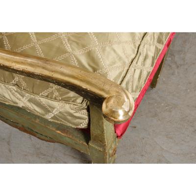 Italian 18th Century Parcel Gilt and Painted Canap 