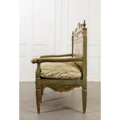 Italian 18th Century Parcel Gilt and Painted Canap 