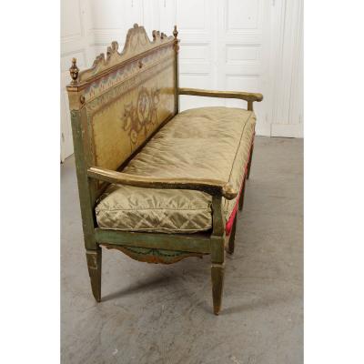 Italian 18th Century Parcel Gilt and Painted Canap 