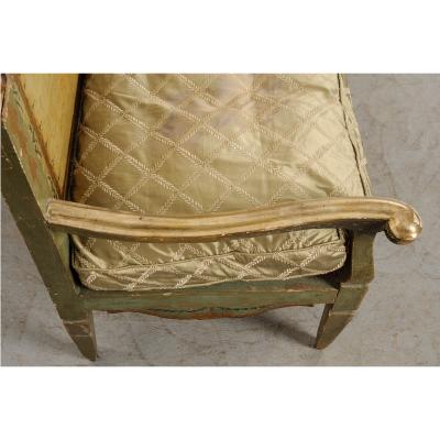 Italian 18th Century Parcel Gilt and Painted Canap 
