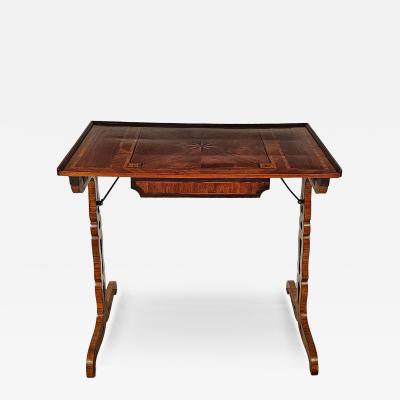 Italian 18th Century Parquetry Inlaid Campaign Desk