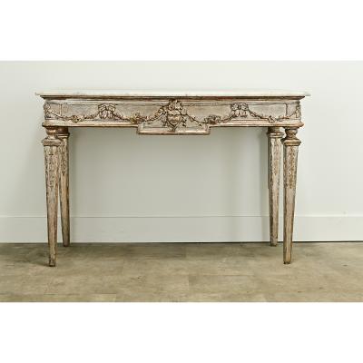 Italian 18th Century Silver Gilt Marble Console