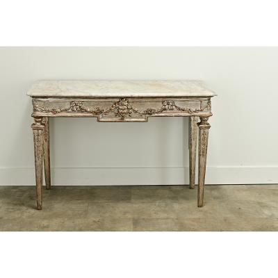 Italian 18th Century Silver Gilt Marble Console