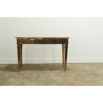 Italian 18th Century Silver Gilt Marble Console