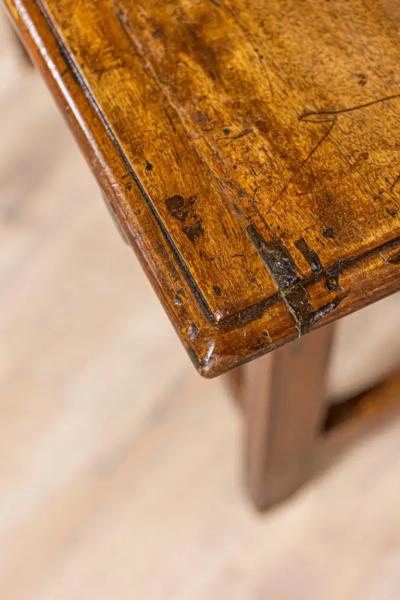 Italian 18th Century Walnut Side Table with Carved Apron and Single Drawer