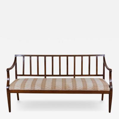 Italian 18th Century Walnut Sofa with Upholstered Seat