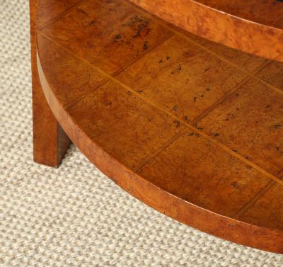 Italian 1930s Art Deco Wood Side Table with Glass Top