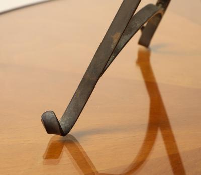 Italian 1930s Crystal Table Mirror with Iron Easel