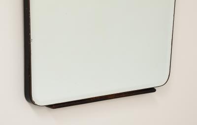 Italian 1940s Brass and Wood Wall Mirror