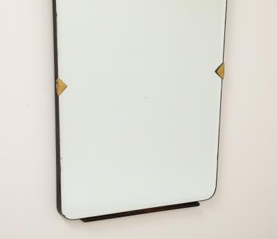 Italian 1940s Brass and Wood Wall Mirror