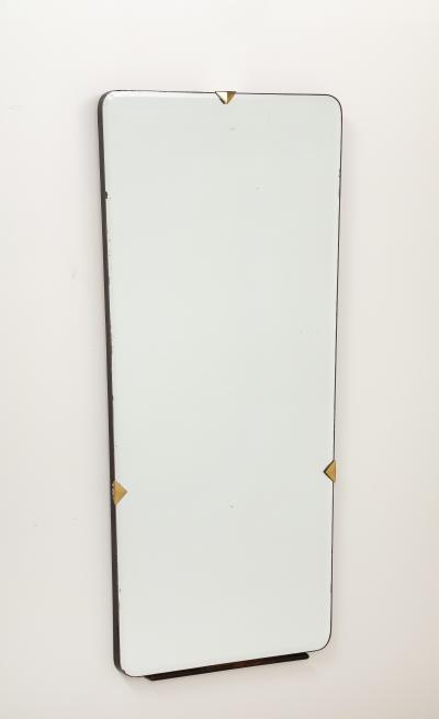 Italian 1940s Brass and Wood Wall Mirror