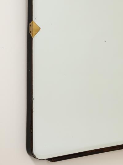 Italian 1940s Brass and Wood Wall Mirror