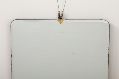 Italian 1940s Brass and Wood Wall Mirror