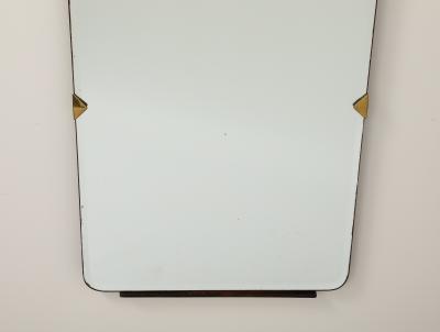 Italian 1940s Brass and Wood Wall Mirror