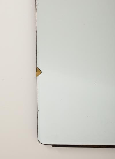 Italian 1940s Brass and Wood Wall Mirror