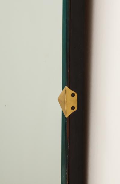 Italian 1940s Brass and Wood Wall Mirror