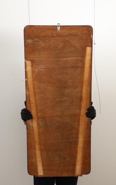 Italian 1940s Brass and Wood Wall Mirror